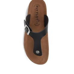 Fly Flot Toe Post Sandals - Black