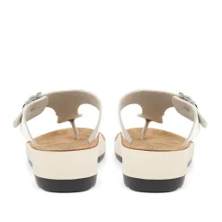 Fly Flot Toe Post Sandals - White