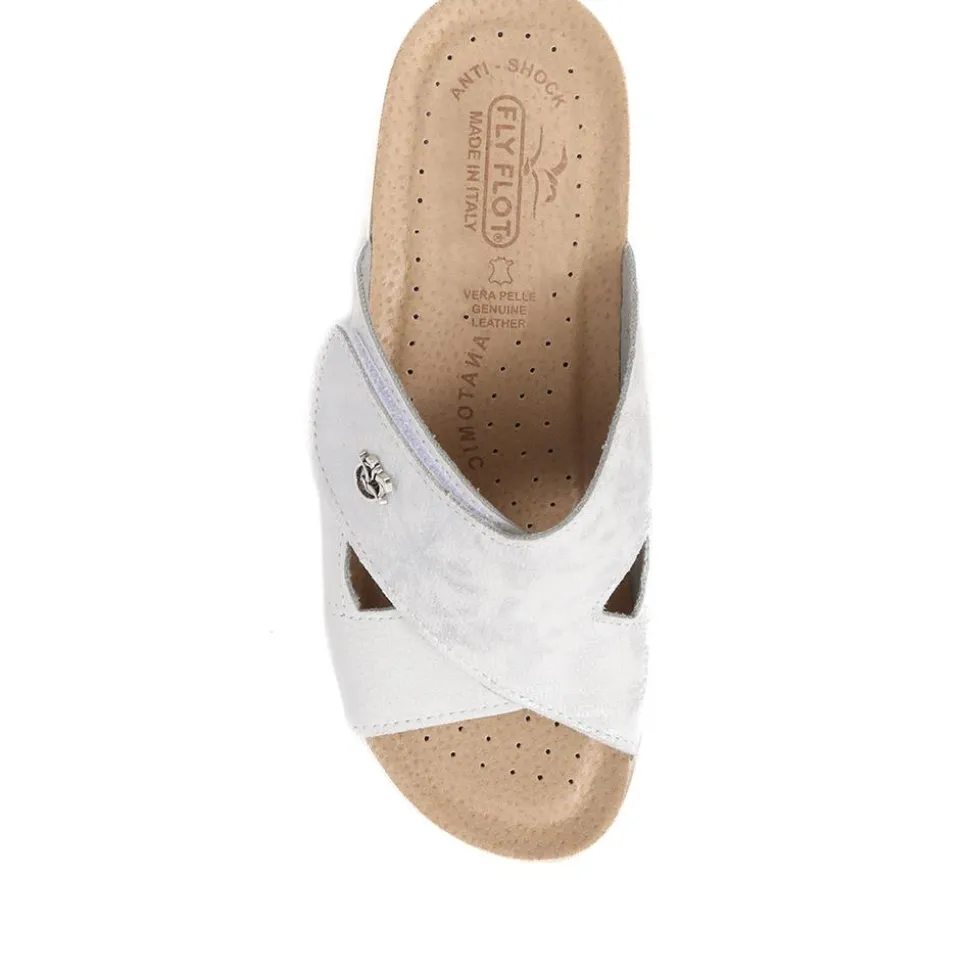 Fly Flot Touch Fasten Mules - White