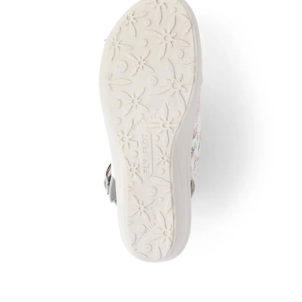 Fly Flot Touch Fasten Sandals - White Floral