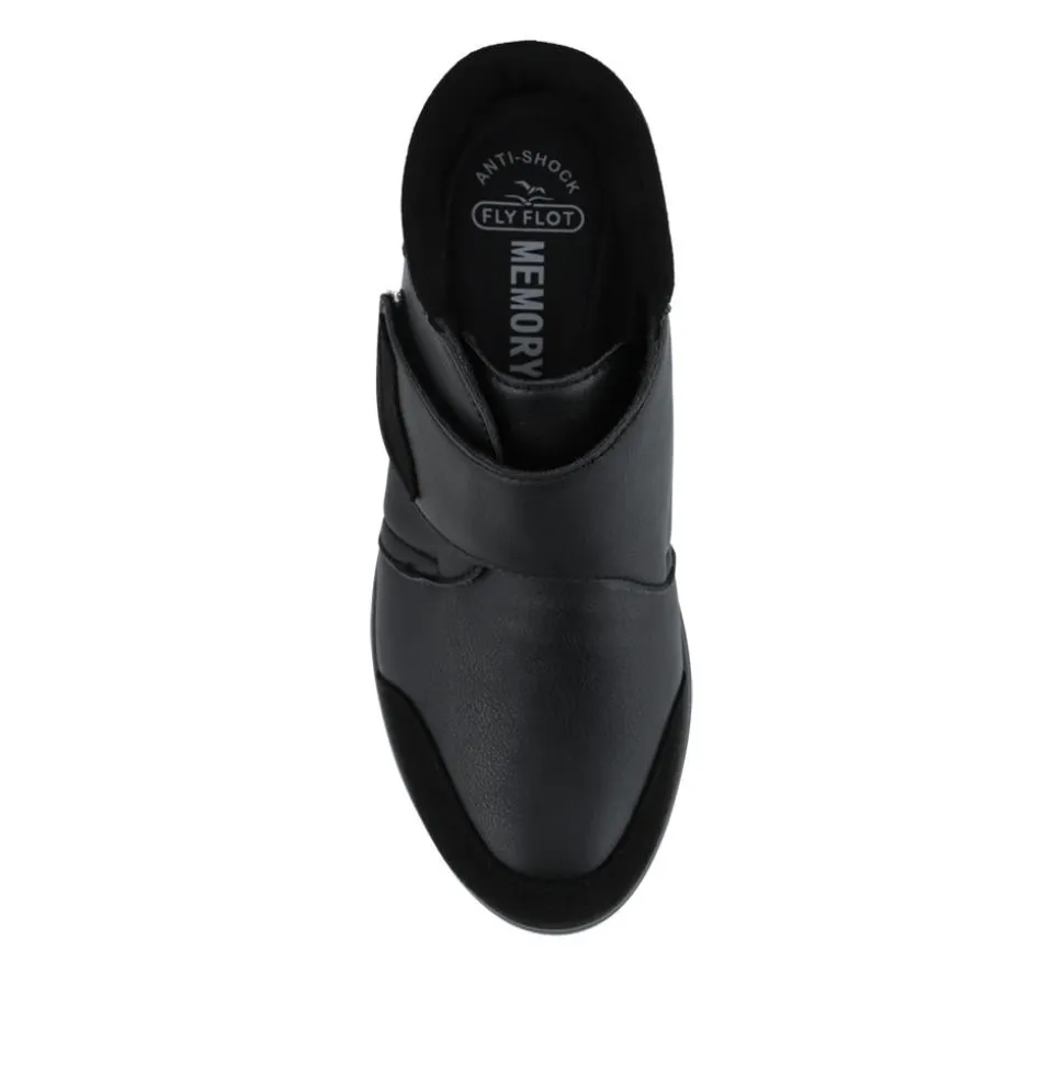 Fly Flot Wide Fit Adjustable Fastening Ankle Boots - Black