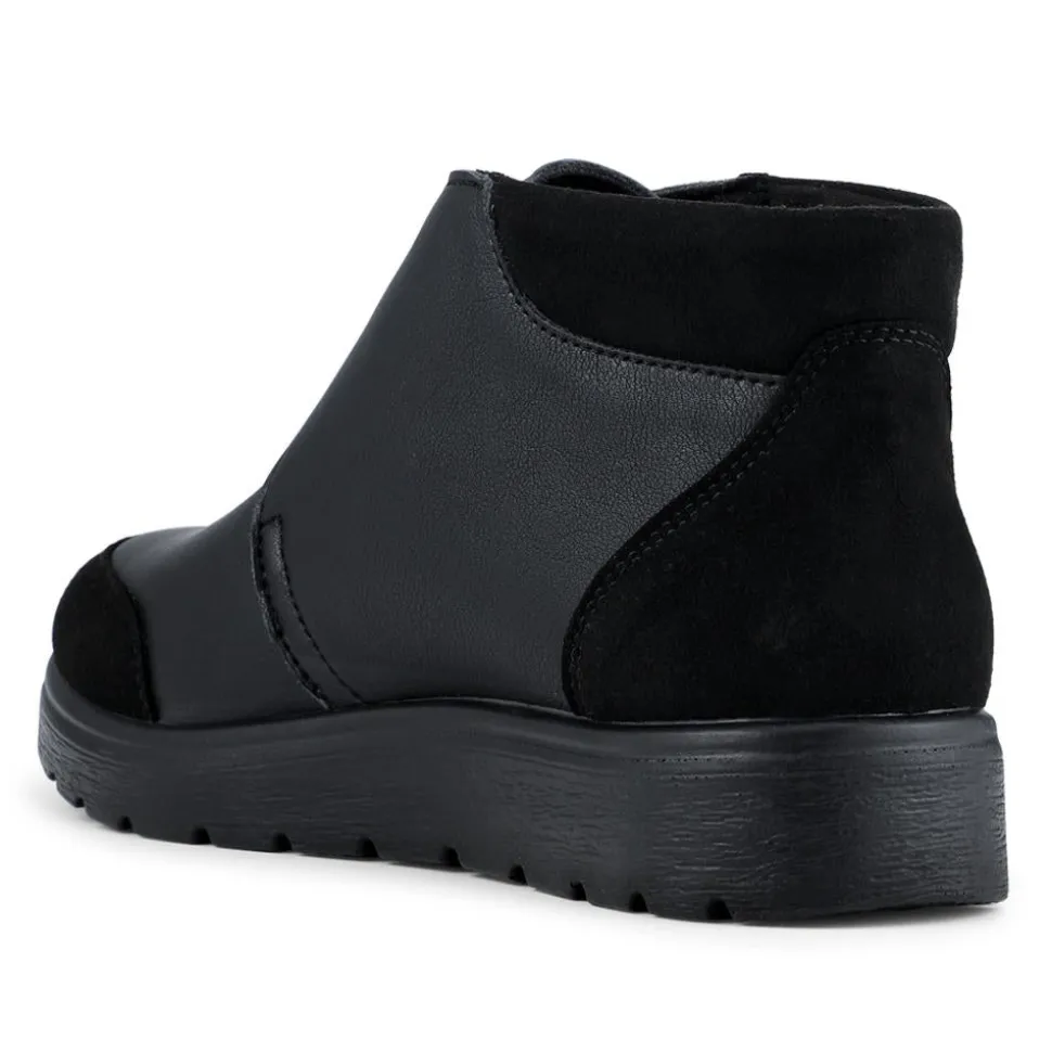 Fly Flot Wide Fit Adjustable Fastening Ankle Boots - Black
