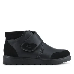 Fly Flot Wide Fit Adjustable Fastening Ankle Boots - Black