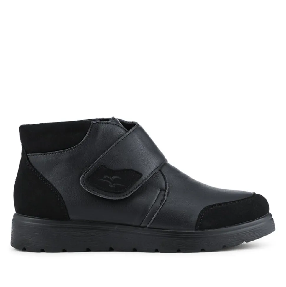 Fly Flot Wide Fit Adjustable Fastening Ankle Boots - Black