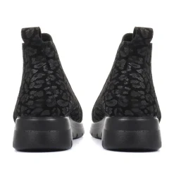 Fly Flot Wide Fit Leopard Print Chelsea Boots - Black Multi