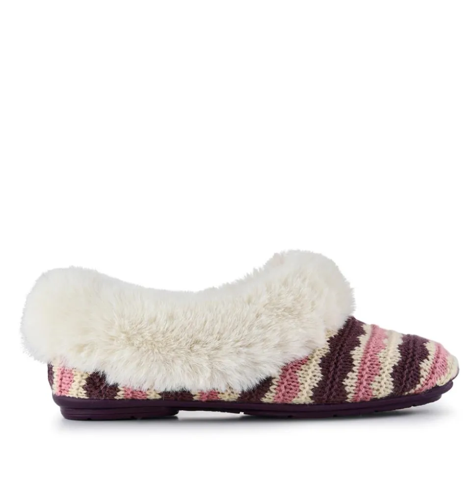Franca Premium Faux-Fur-Lined Slippers - Purple Multi