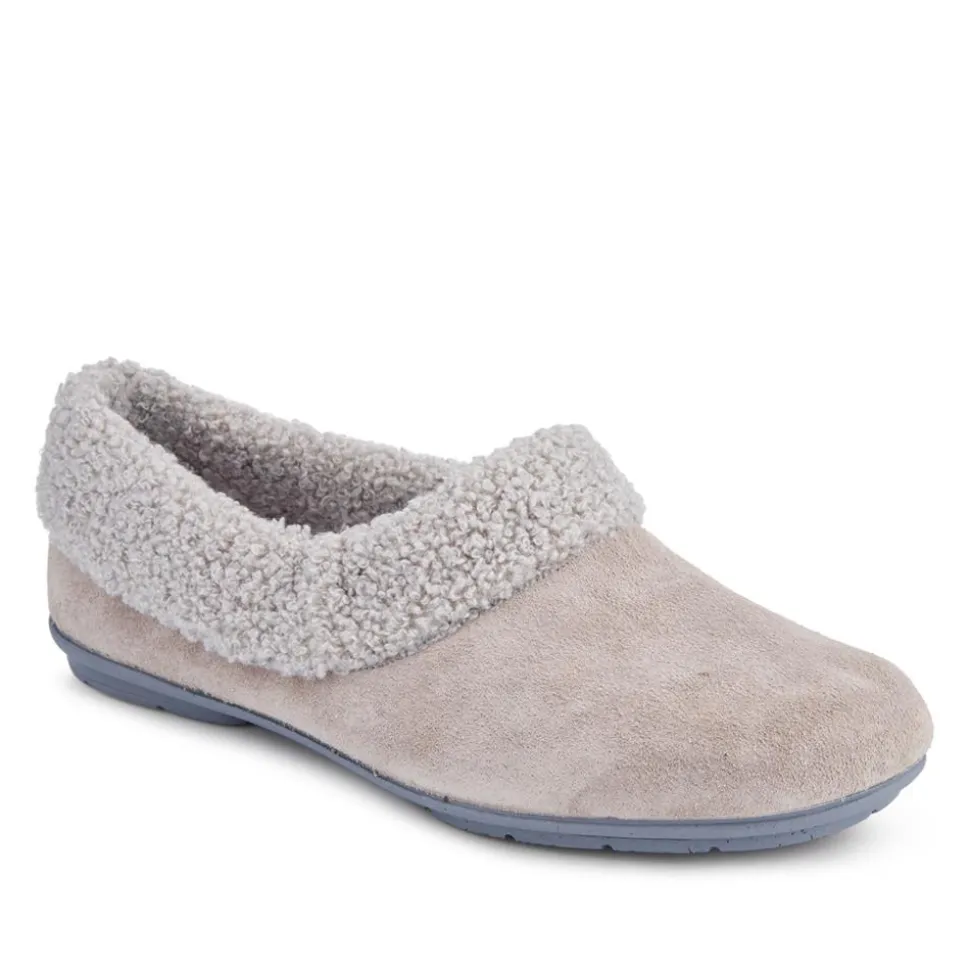 Frostie Suede Leather Full Slippers - Grey