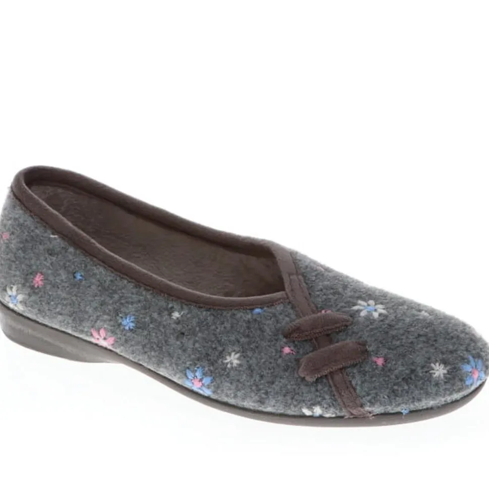 Full Slippers - Grey Floral