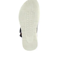 Fully Adjustable Leather Sandals - Navy