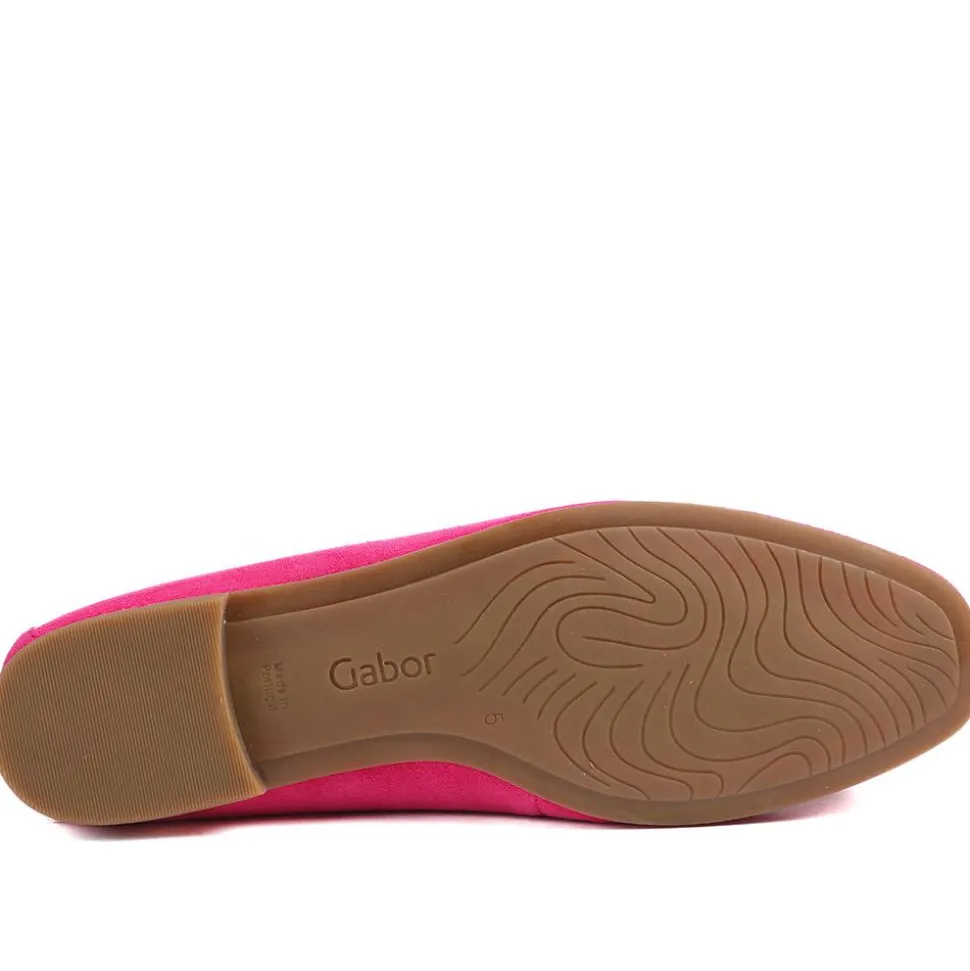 Gabor Buckle Detailed Leather Loafers - Hot Pink
