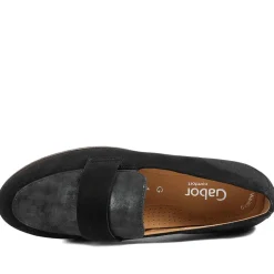 Gabor Ego Elder Leather Loafers - Black