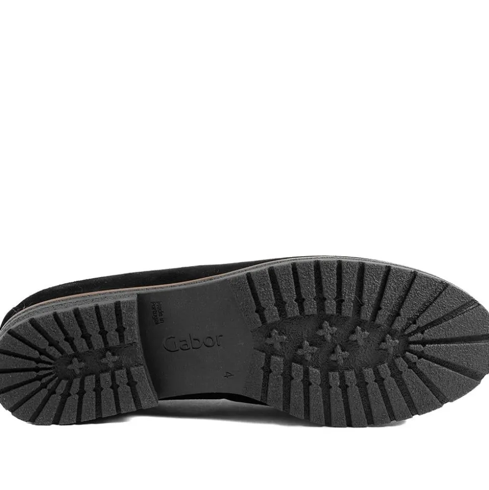 Gabor Ego Elder Leather Loafers - Black