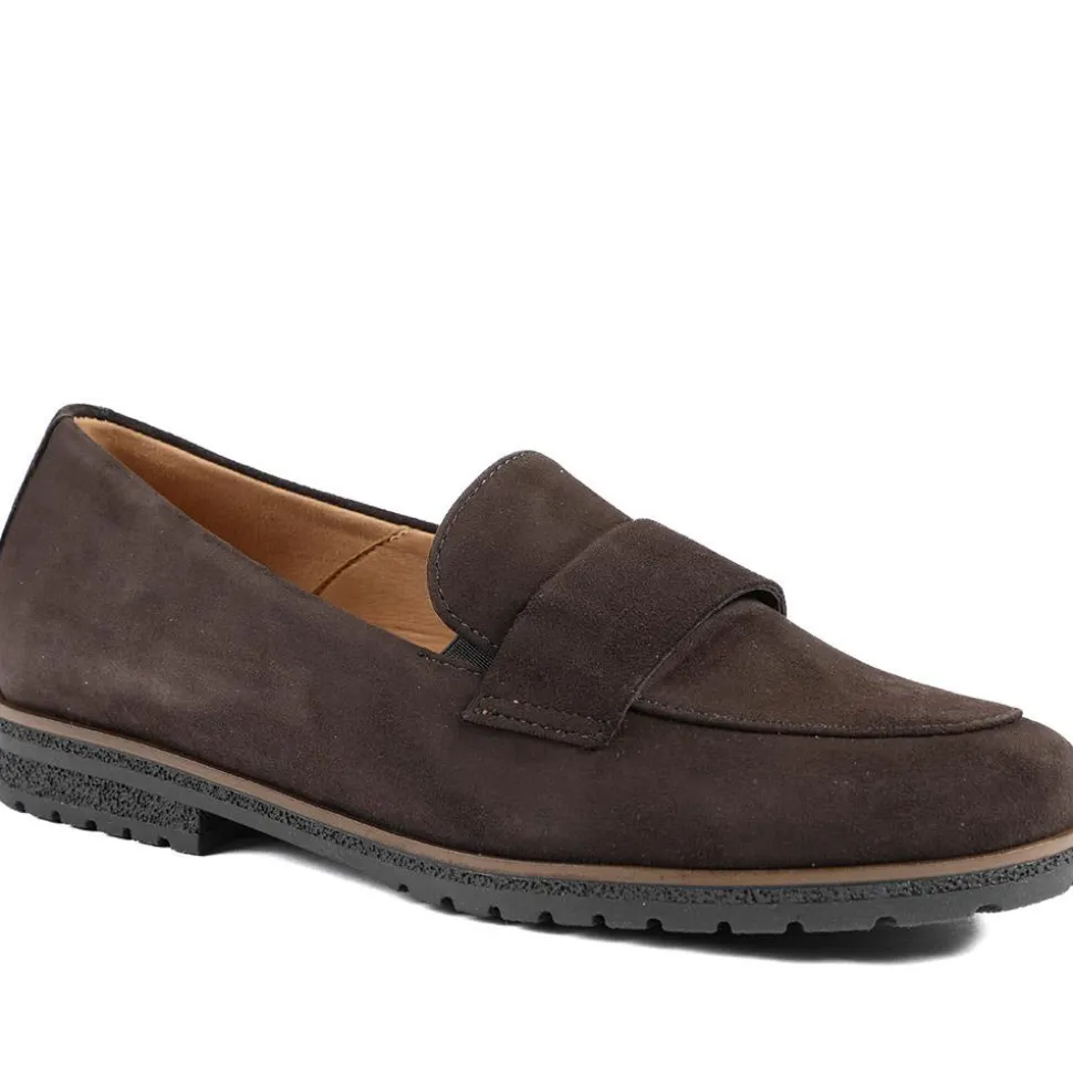 Gabor Ego Elder Leather Loafers - Brown