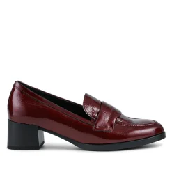 Gabor Fame Wide Fit Leather Penny Loafers - Burgundy Patent