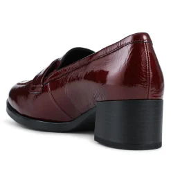 Gabor Fame Wide Fit Leather Penny Loafers - Burgundy Patent