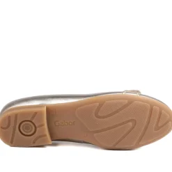 Gabor Leather Ballet Pumps - Gold