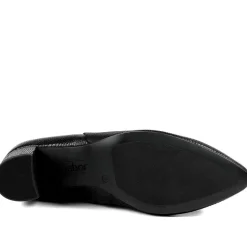 Gabor Leather Block Heel Ankle Boots - Black
