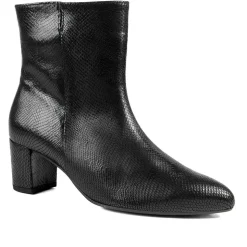 Gabor Leather Block Heel Ankle Boots - Black