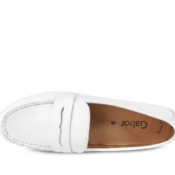 Gabor Leather Penny Loafers - White