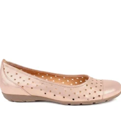 Gabor Leather Perforated Style Pumps - Rose Gold