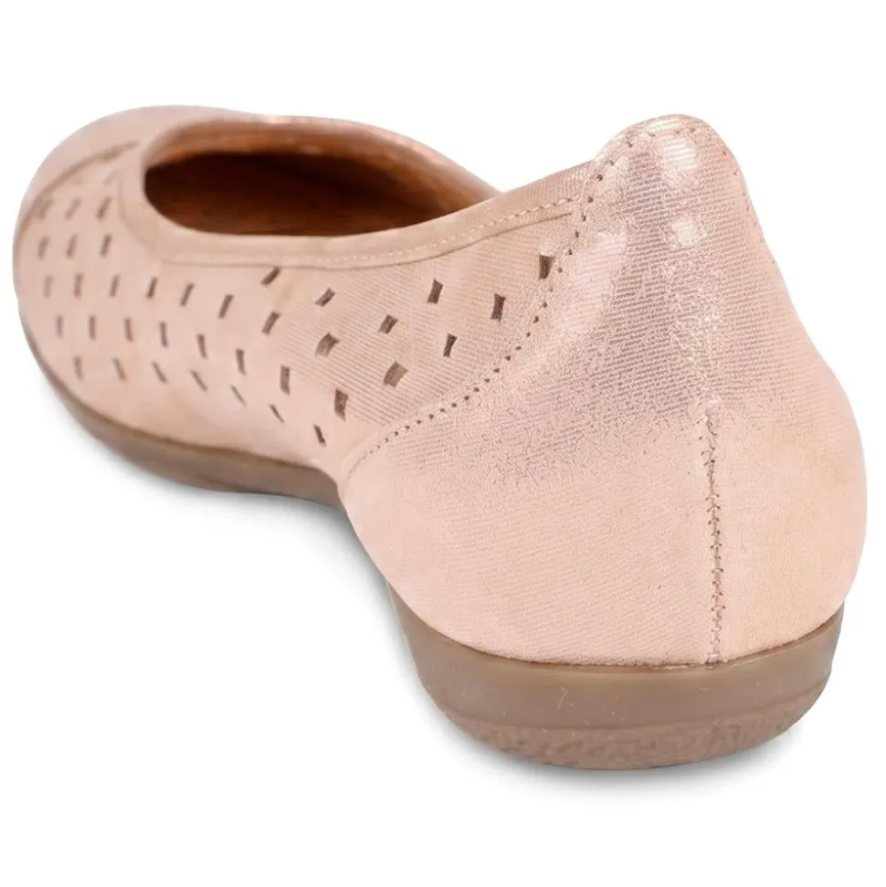 Gabor Leather Perforated Style Pumps - Rose Gold