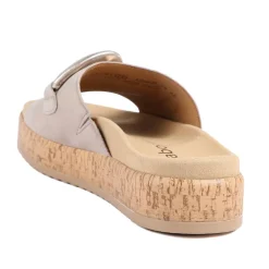 Gabor Leather Platform Sandals - Natural