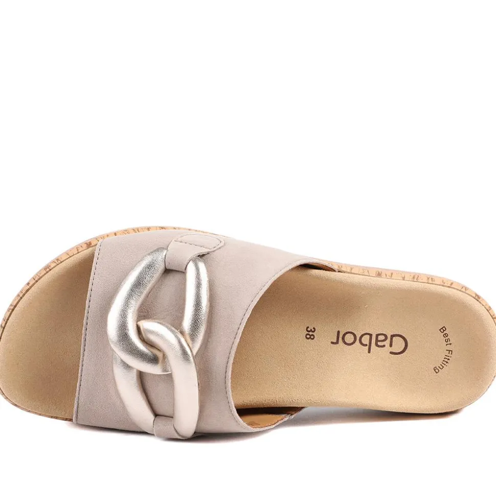 Gabor Leather Platform Sandals - Natural