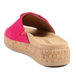 Gabor Leather Slip On Mule Sandals - Fuschia