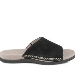 Gabor Leather Slip On Sandals - Black
