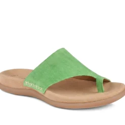 Gabor Leather Toe Post Sandals - Green