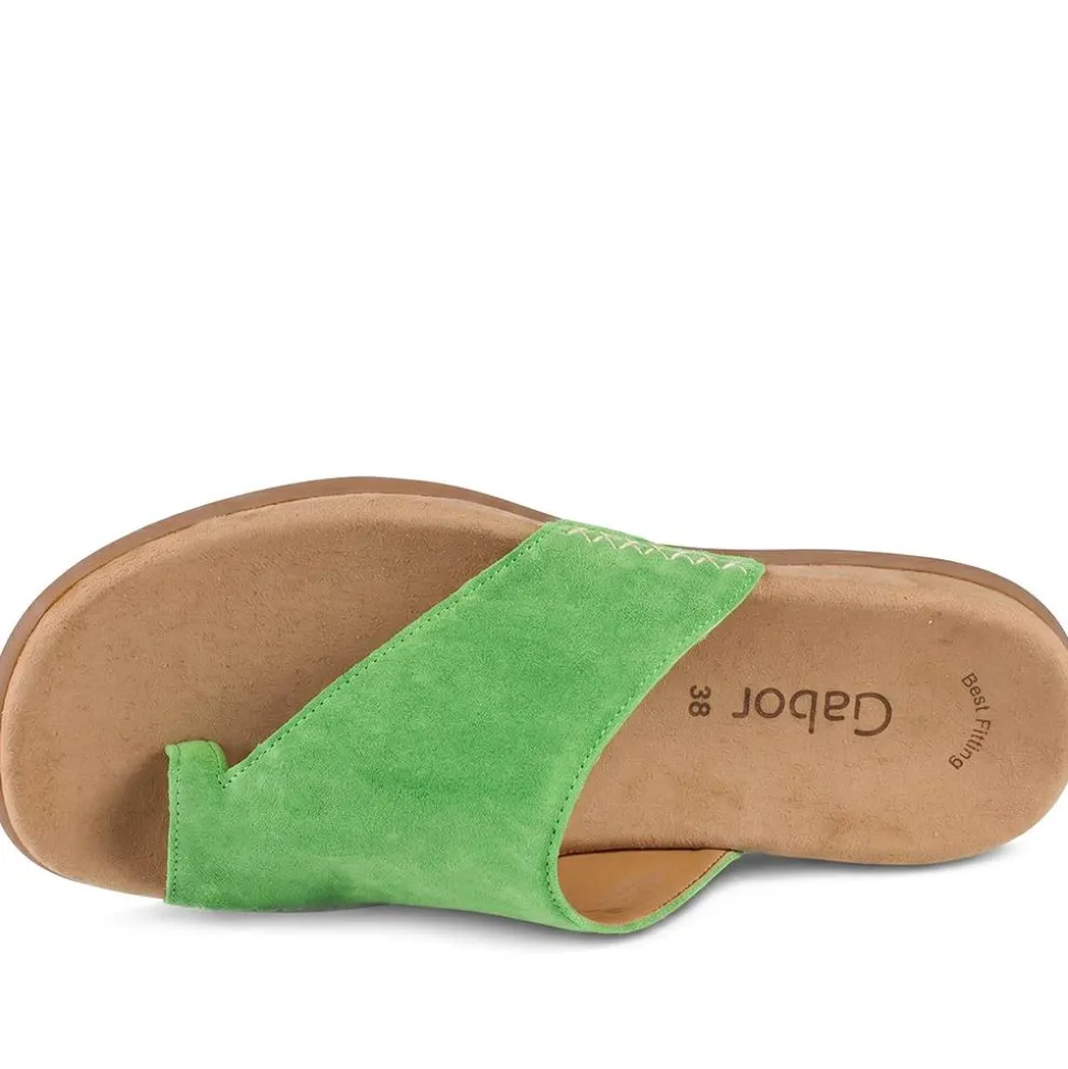 Gabor Leather Toe Post Sandals - Green