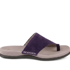 Gabor Leather Toe Post Sandals - Purple