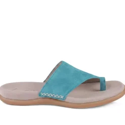 Gabor Leather Toe Post Sandals - Teal