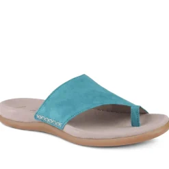 Gabor Leather Toe Post Sandals - Teal