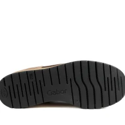 Gabor Leather Zip & Lace Trainers - Espresso