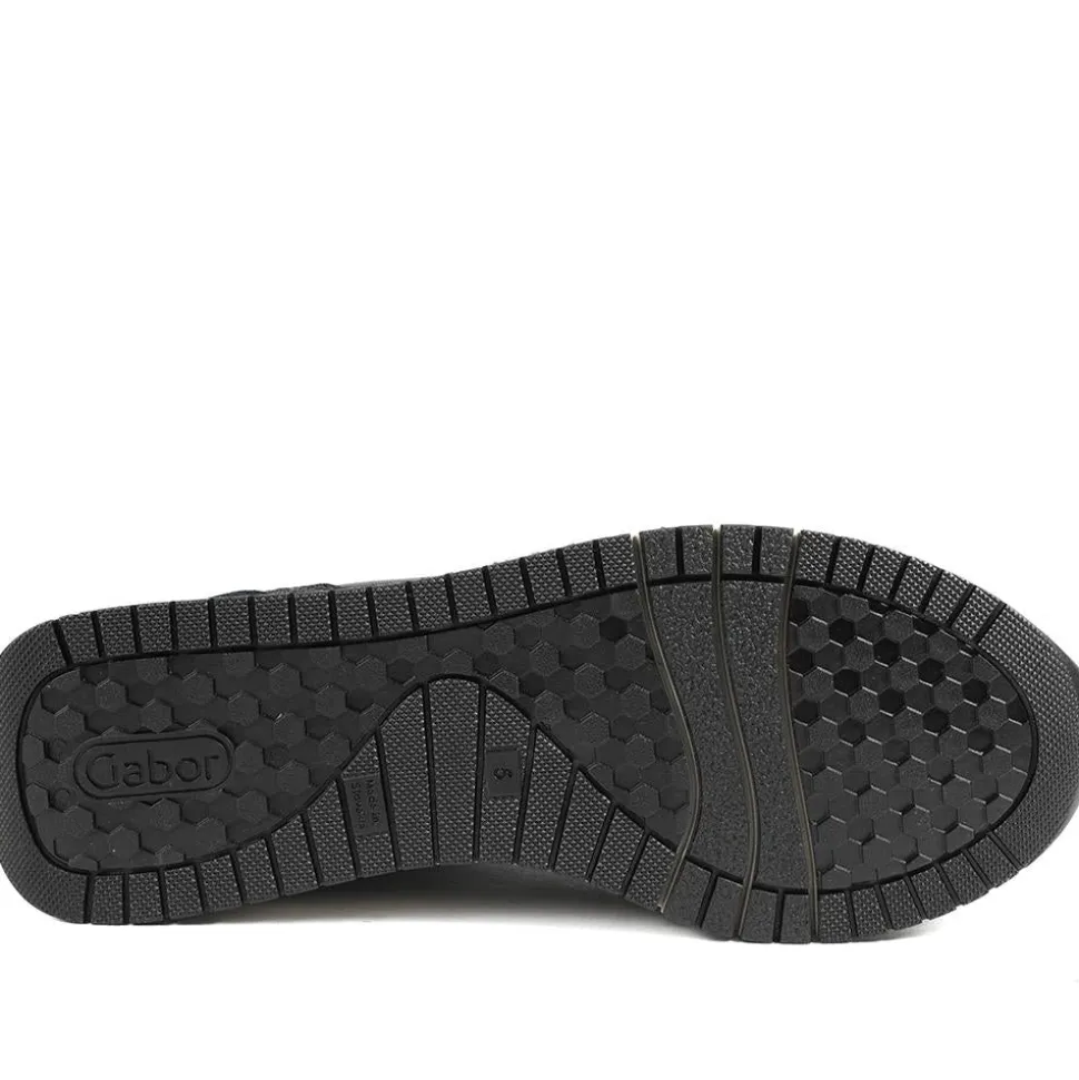 Gabor Leather Zip & Lace Trainers - Navy