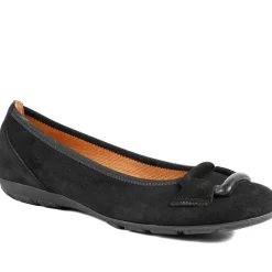 Gabor Raven Leather Ballet Pumps - Black