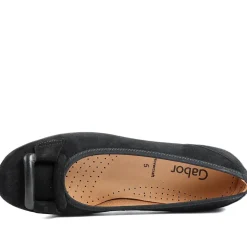 Gabor Raven Leather Ballet Pumps - Black