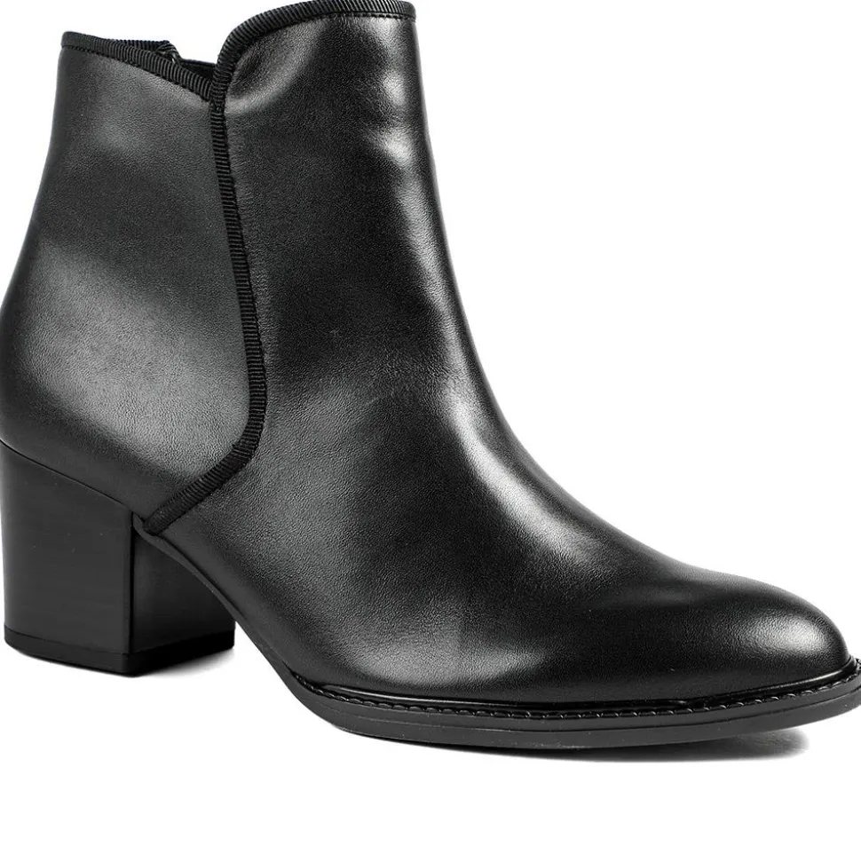 Gabor Smart Leather Zip Up Ankle Boots - Black