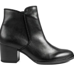 Gabor Smart Leather Zip Up Ankle Boots - Black