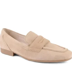 Gabor Wide Fit Leather Heeled Loafers - Caramel
