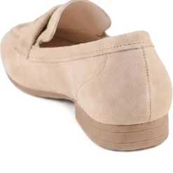 Gabor Wide Fit Leather Heeled Loafers - Caramel