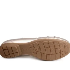 Gabor Wide Fit Leather Heeled Pumps - Soft Gold