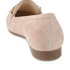 Gabor Wide Fit Leather Loafers With Chrome Snaffle - Sand