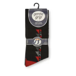 Gentle Grip Socks - 3 Pack - Black Multi