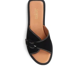 Georgette Leather Mules - Black