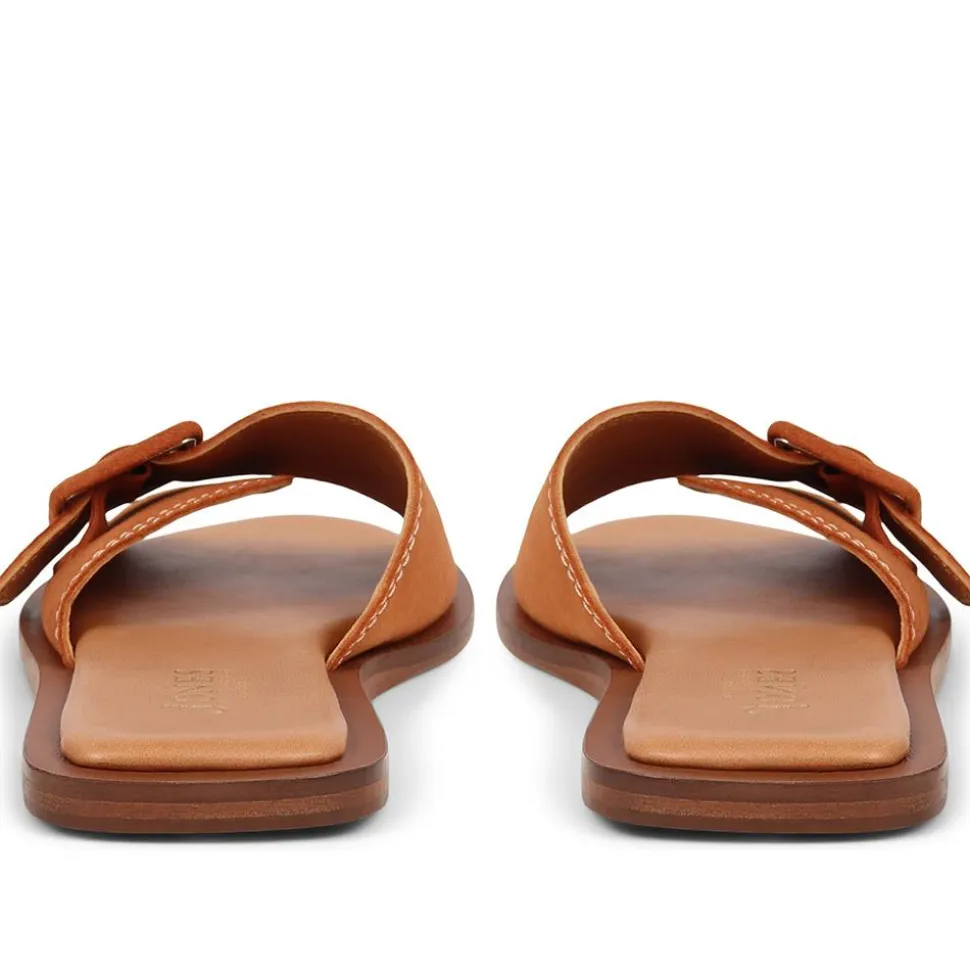 Georgette Leather Mules - Tan