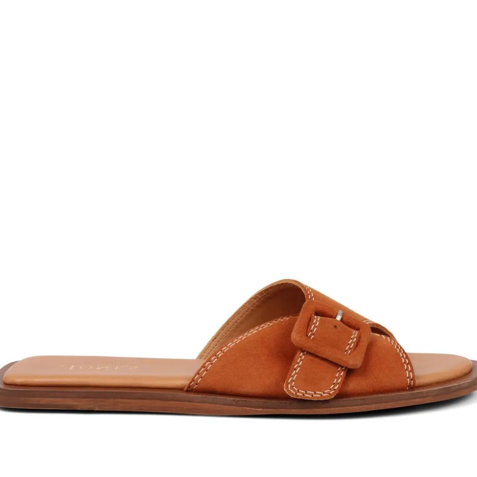 Georgette Leather Mules - Tan