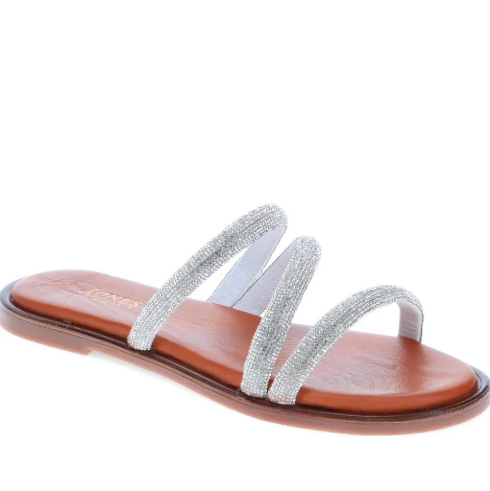 Ghita Calf Leather Sandals - Silver