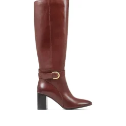 Giovana Leather Knee-High Boots - Brown